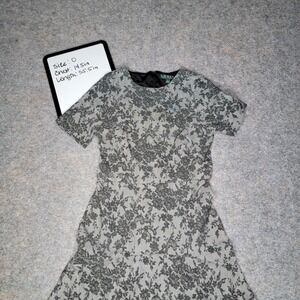 Lauren Ralph Lauren Black Floral Plaid‎ Fit & Flare Dress Size 0